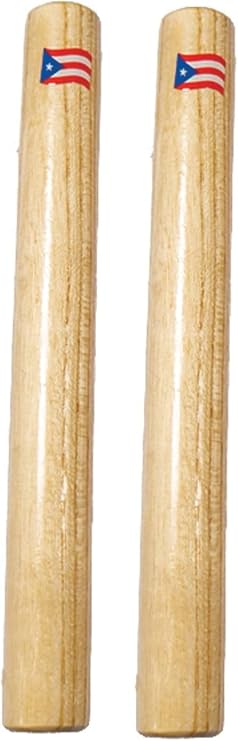 Wood Claves 8 Inch - with Puerto Rico Flag - Hand Percussion
