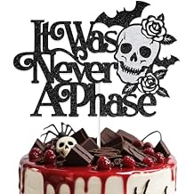 It Was Never A Phase Cake Topper, Black Emo Birthday Party Decorations, Funeral Birthday Party Supplies, It Was Never A Phase Emo Party Decorations Black & Silver