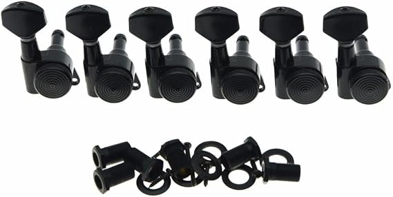 Dopro Black Locking Guitar Tuners Right Handed 6 Inline Tuning Keys Machine Heads Korea Made