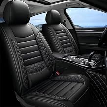 Front Seat Covers for Toyota Highlander 2006-2024 2025, 2PCs Premium Nappa Leather Car Seat Cover Front Set,Waterproof Seat Protector,Breathable Auto Seat Cover Airbag Compatible(Black)