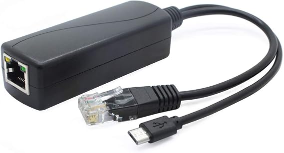 ANVISION 5V PoE Splitter, 48V to 5V 2.4A Adapter with Micro USB Plug, IEEE 802.3af Compliant, for IP Camera, Tablets, Dropcam or Raspberry Pi and More, AV-PS05-1