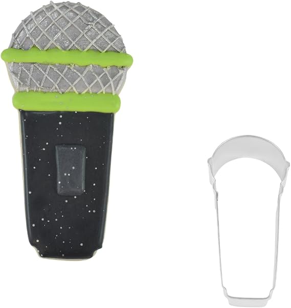 R&M Microphone 4.5" Cookie Cutter Music & Singing Baking Tool for Cookies, Fondant & Crafts