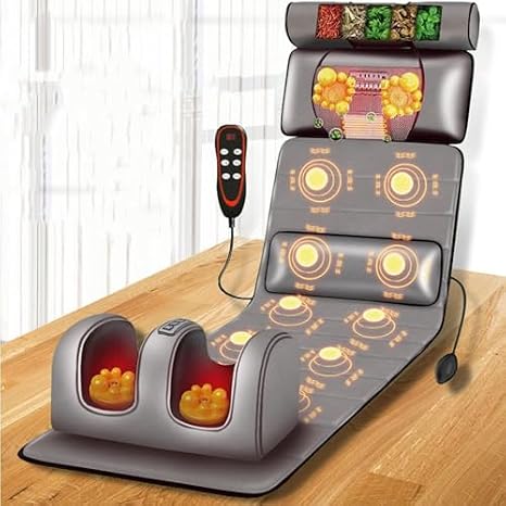 Massage Mat, Massage Mat with Heat - 10 Vibrating Nodes & Adjustable Pillows for Full Body Massage
