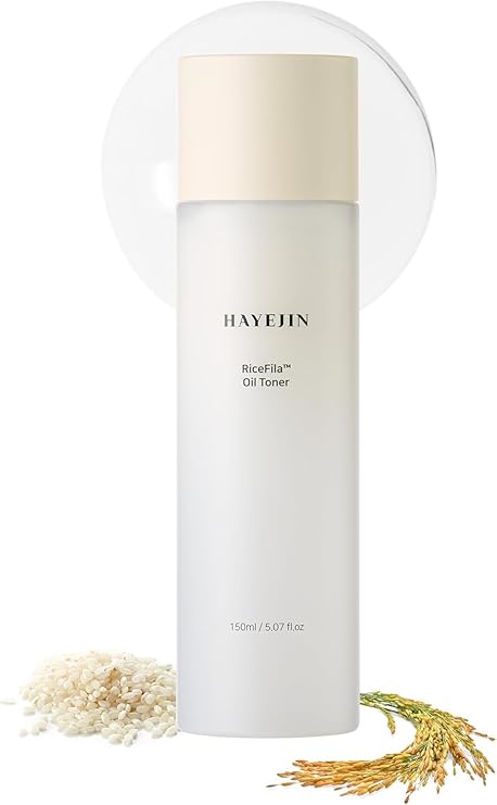 HAYEJIN RiceFila Oil Toner - 2-in-1 Moisturizing & Hydrating Rice Bran Milky Face Toner Cream for Glass Skin with Niacinamide, Hyaluronic Acids & Peptides - Vegan Korean Skin Care 5.07 fl oz
