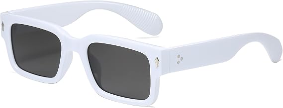 EYLRIM Square Frame Sunglasses for Women Men Trendy Chunky Rectangle Sun Glasses Black Shades UV400 Protection