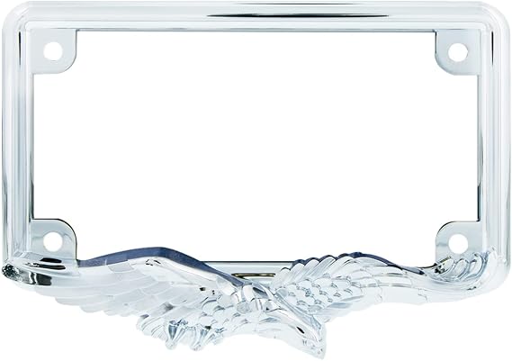 United Pacific 50118 Diecast Chrome Soaring Eagle Motorcyle License Plate Frame Holder, Detailed Design, Metal Construction, Durable - ONE Frame