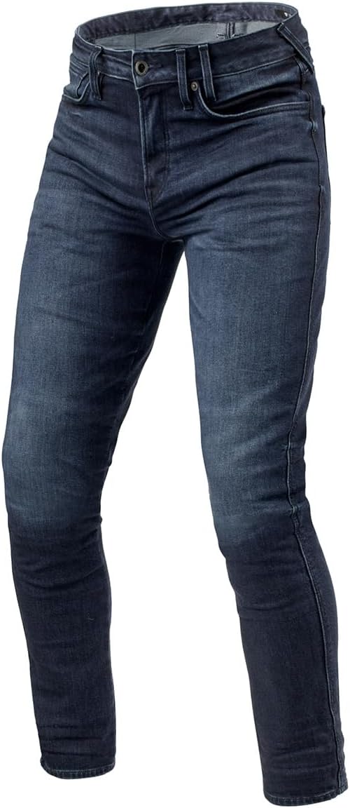 REV'IT! Men's Carlin Skinny-Fit Motorcycle Jeans (Dark Blue Used - 30Wx32L)