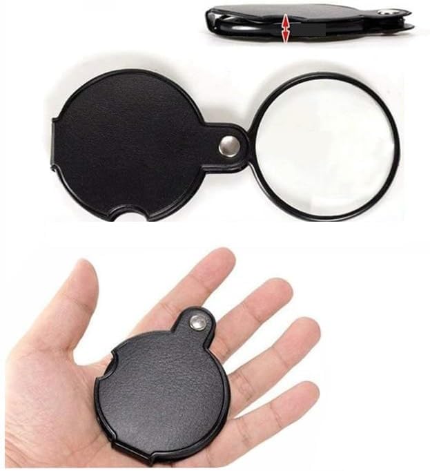 Katlanır Cep Büyüteç 60 mm 1 Adet 10X Büyütme Lens Cepte Taşınan Optik Lens Mercek Okuma Büyüteci Mini Cep El Büyüteci