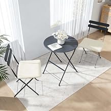 3-Piece Bistro Set with Folding Table and 2 Chairs,Outdoor Furniture Sets, Compact Seating, Durable Steel Furniture, for Bistro & Balcony, Yard, Garden, Portable Design (Gray)