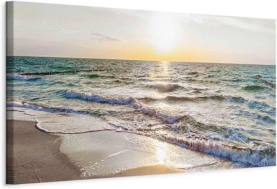 murando Canvas Wall Art Sea Beach 120x40 cm /47" x16 1 pcs | Large Canvas Prints XXL, Art Deco Pictures for Bedroom Walls, Home Decor Wall Pictures for Living Room, Sunset