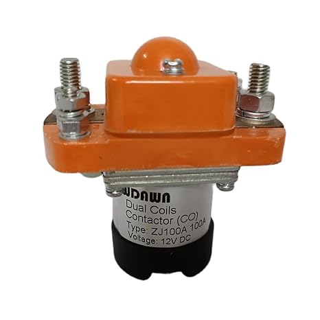 ZJ100A 12V 24V 36V 48V 72V 80V 100A DC Contactor 12 24 36 48 72 80 Volt Dual Coils 100 Amp NO Solenoid Switch Relay for Electric Forklift Vehicle Material Handling Pallet Truck Golf Cart (12V)