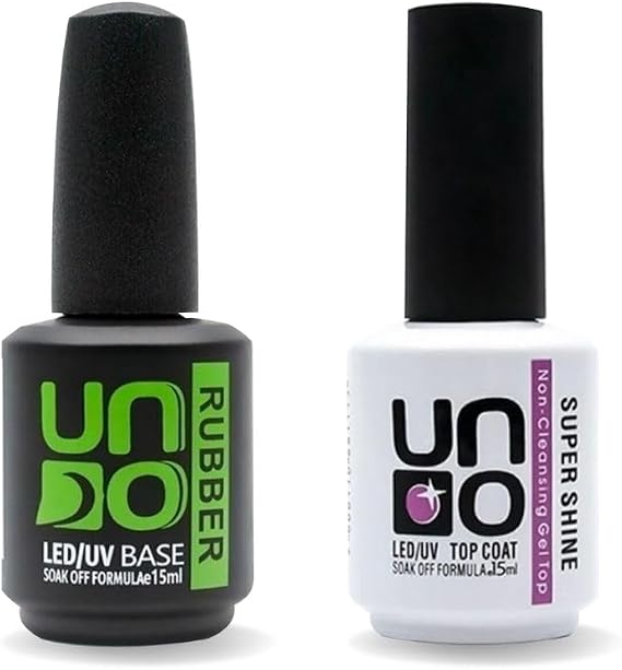 Anil Professional Cosmetics Uno Top Coat Super Shine - Uno Rubber Base Coat 15ml