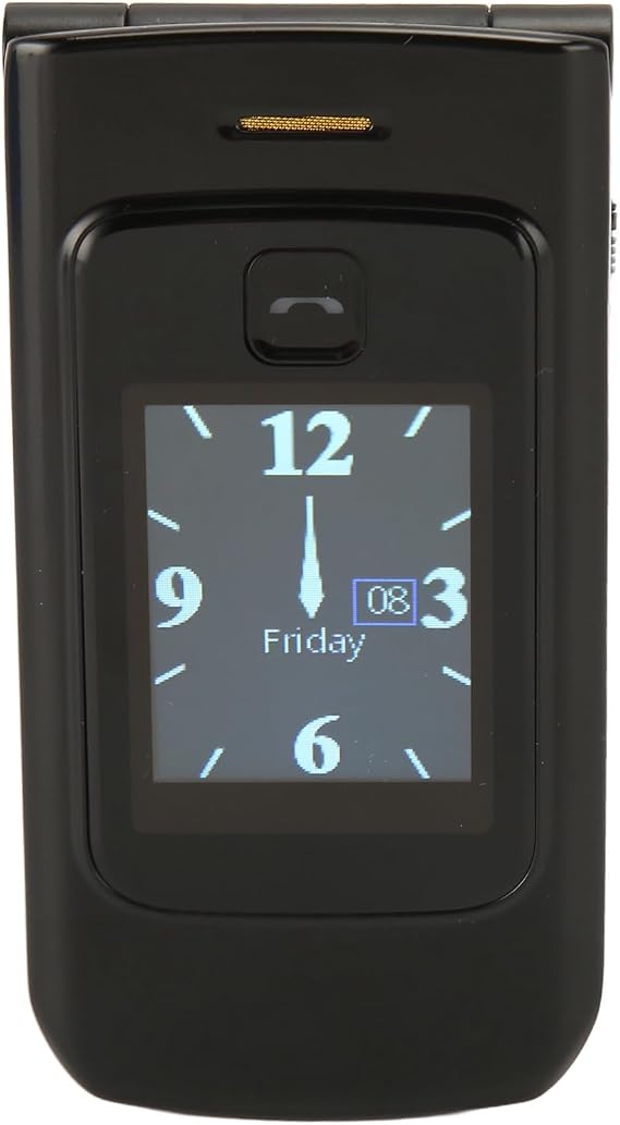 YEEMI K21+ Big Button 4G Flip Cell Phone Dual Screen Speed Dial Basic Mobile Phone with SOS for Elderly (Black)