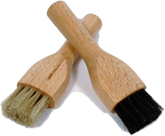 Shoe Polish Applicator Brush Set Long Handle Dauber Brushes Natural Boar Bristles for Cream & Wax Polish Made in Germany