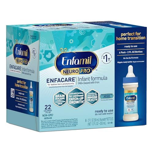 Enfamil NeuroPro EnfaCare High Calorie Premature Baby Formula, Milk-Based with Iron, Brain-Building DHA, Vitamins & Minerals for Immune Support, easy-to-digest proteins, Baby Milk, 2 Fl Oz, 6 Count