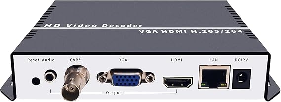 iseevy H.265 H.264 4K 1080P Video Decoder with HDMI VGA CVBS Output Support RTMP SRT RTSP UDP HTTP