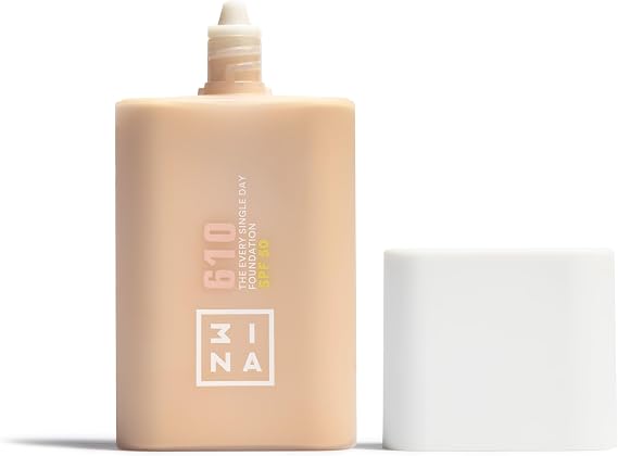 3INA - The Every Single Day Foundation SPF 50 610 - Very fair cool | Liquid Foundation - Medium Buildable Coverage - with SPF 50 & Niacinamide - Vegan - Cruelty Free