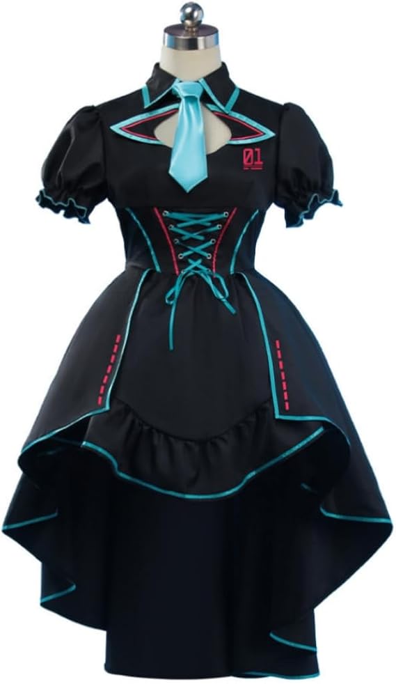 jrswai Anime Cosplay Costume Women Black Gothic Dress Vintage Punk Princess Suit Halloween Outfits Full Set