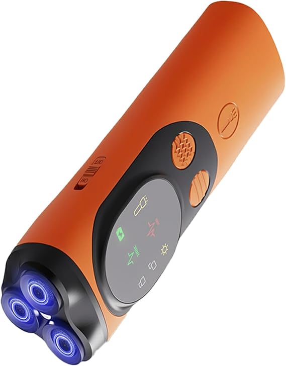Upgraded Triple-Head Ultrasonic Dog Barking Deterrent Device - 33ft Range Handheld Anti Bark Training Tool - Rechargeable Sonic Bark Stopper for Small Medium Dogs, Age 6+ Months (Orange)