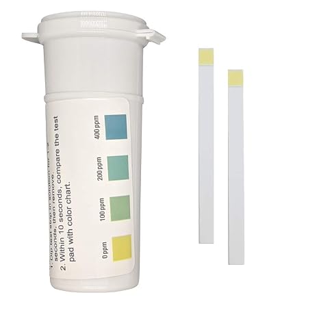 Quaternary Ammonium Sanitizer Test Strips, 0-400 ppm, 50-Pack | QAC, Multi Quat, Plastic Strips, Restaurant Sanitizer Testing, Made in USA