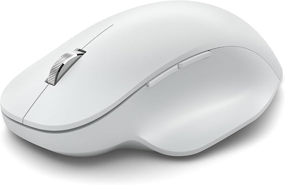 Microsoft Bluetooth Ergonomic Mouse - Glacier with comfortable thumb rest, up to 15months battery life. Works with Bluetooth enabled PCs/Laptops Windows/Mac/Chrome computers, 3.91" x 5.46" x 1.85"
