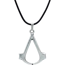Assassin's Creed Leather rope Necklace - Silver Plated - Women's Men's Necklace - No:760