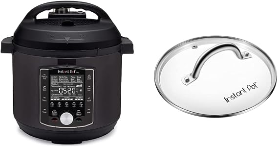 Instant Pot Pro 10-in-1 Pressure Cooker, Slow Cooker, Rice/Grain Cooker, Steamer, Saute, Sous Vide, Yogurt Maker, 6 Quart & Tempered Glass Lid, Stainless Steel Rim, for 5 Qt/L or 6 Qt/L Models