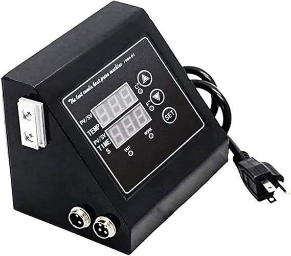 Heat Press Control Box Heat Press Machine Digital Box LED Controller Box Time Temperature Controller for 15x15K-Type Digital Power Heat Press Machine with 2 Hole 110V 1400W