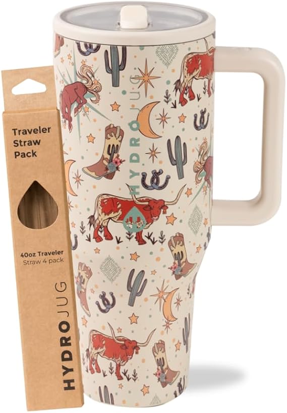 HydroJug Rodeo 40oz Traveler + Replacement Straws