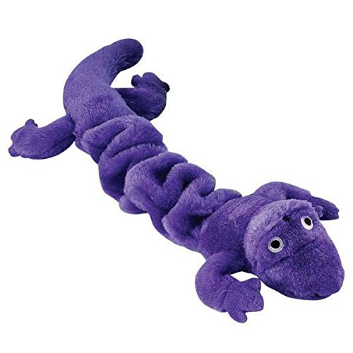 Zanies Gecko Lizard Bungee Dog Toys Durable Plush Stretch Colorful Squeaky Toy for DogsPurple