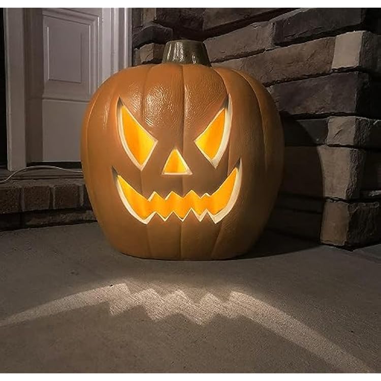 21 Jack-O-Lantern Halloween Light Up Pumpkin - Pre-lit Pumpkin Lights JackoLantern for Halloween Porch Party Front Door Fireplace Indoor and Outdoor Holiday Decorations