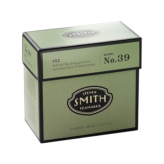 Smith Teamaker Fez Blend No. 39 (Full Leaf Green Tea), 1.3 Oz, 15 Bags