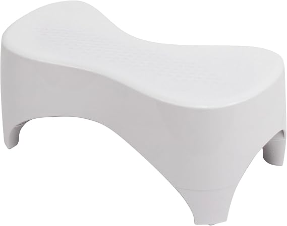 TUSHY New Ottoman Go Toilet Stool - White 7 Inch Tall | Anti Slip Step for Bathroom | Squat and Poop Stool | Modern Sleek for Adult and Kids