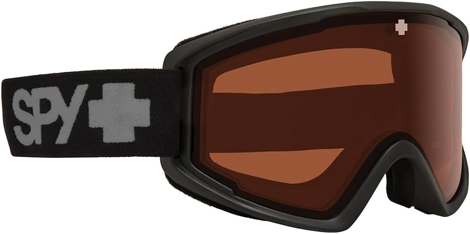 Spy Optic Crusher Elite Eco Mid-Size Goggle with LL Persimmon Cylindrical Lens, 100 Percent UV Protection, and Ergonomic Face Foam Matte Black