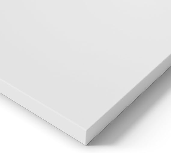 Ergotopia® White Table Top, 120 cm, Robust Desk Top for Height-Adjustable Desks, Wooden, Made in Germany, 25 mm Office Table