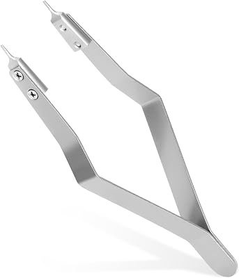 7825 Spring Bar Tweezer, Spring Bar Plier Tool is Used for disassembling and Assembling Watch Spring Bars raw Ears, Suitable for Strap Replacement and RepairSilver