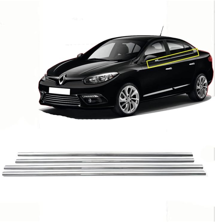 BTM AUTOMOTIVE (584) Compatible Glass Slat Chrome 4 Pieces 2010- Compatible with Renault Fluence