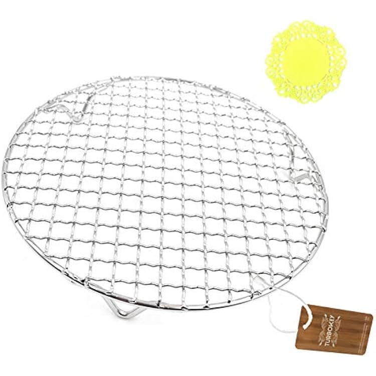 Wire Steaming Cooling Rack and Baking Barbecue Rack with Legs Dia 8.9 Stainless Steel Cross Wire for Air Fryer Instant Pot Pressure Cooker Canning Dutch Oven 225mm8.9