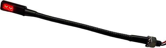 PilotLights Mini Gooseneck Panel Light - Red LED, 12VDC