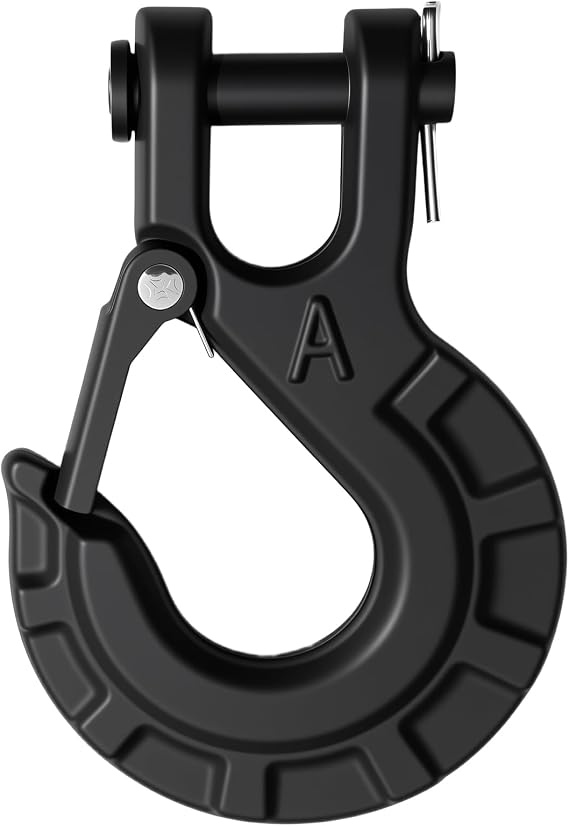 3/8" Winch Hook with Safety Latch,1PCS Heavy Duty Clevis Slip Hook