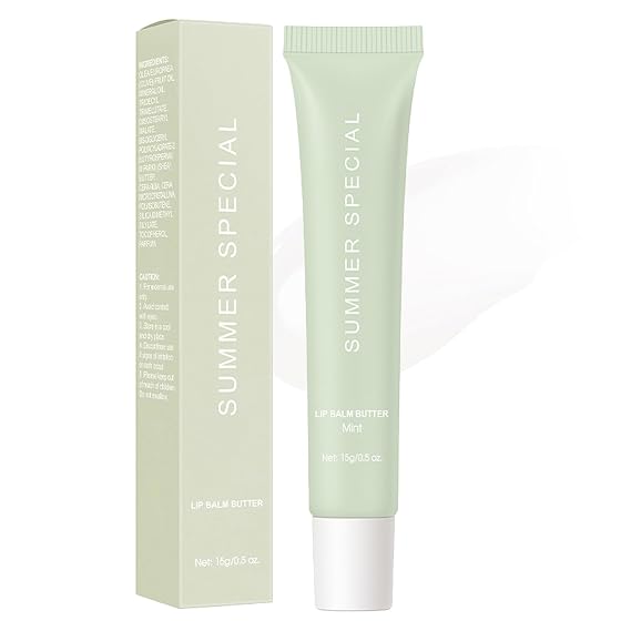 Summer Special Lip Butter Nourishing Hydration Lip Gloss with Shea Butter & Olive Oil Soothes Dry Lips and Lip Care Lip Balm with Natural Tint & Gloss Effect Lip Stain Mint