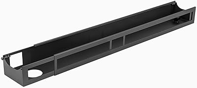 Desky Power Rail – Thermal Overload Protection Desk Power Strip with USB Ports, Mountable Under Desk Cable Organizer – Space Gray