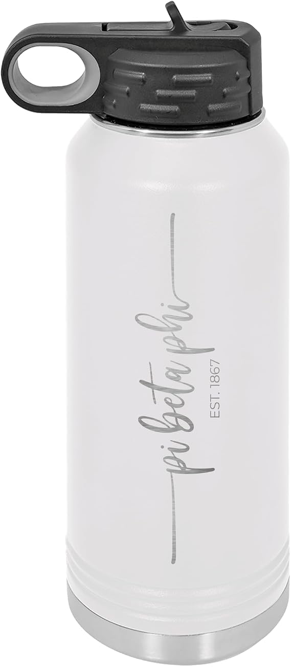 Go Greek Chic Pi Beta Phi Script Est. 1867 Water Bottle