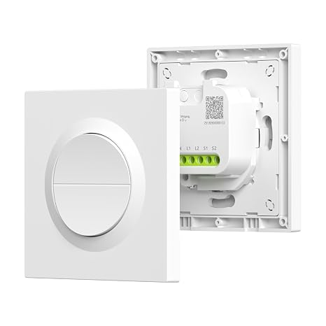SONOFF Fusion, Orb-ZBW2(MINI-ZB2GS-E), Zigbee Smart Light Switch, 2-Gang, 2.4GHz WiFi, With Neutral Required, Remote & Voice Control, Compatible with Siri/Alexa, 10A/gang, 16A/total