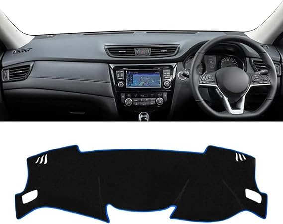 Car Dashboard Cover Anti-Scratch Dash Cover Interior Dash Covers - for Nissan X-Trail X Trail XTrail T32 2014-2020, A Rhd Blue Side