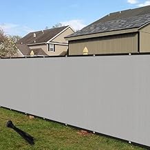 ECOOPTS 4'x99' Privacy Fence Screen Windscreen with Copper Grommets, Fit for Commercial Fence and Residential Garden Outdoor 90% UV Blockage, Cable Zip Ties Included (Gray)