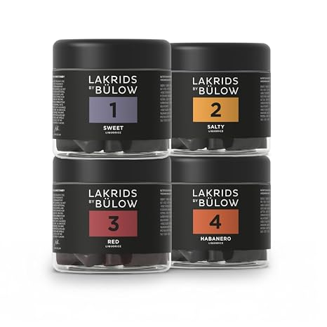 LAKRIDS BY BÜLOW - Liquorice Tasting Set - Sweet Salty Red & Chilli - Vegan Gourmet Licorice from Denmark