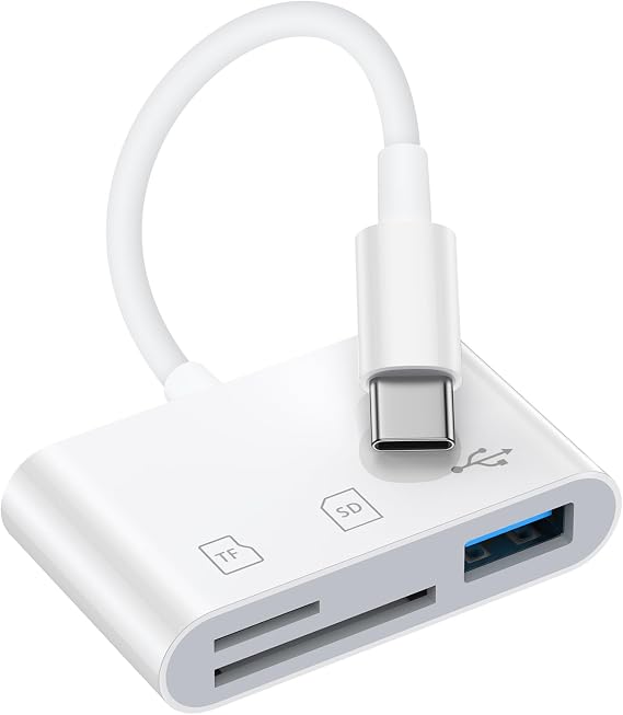 SD Car Reader for iPhone 17 Pro Max Air/16e/16 Pro Max/16 Plus/16/15 Pro Max/15 Plus/15, USB C iPhone 16 Memory Card Reader Type C to SD Card Adapter for Samsung S26 A17 Z Flip7 Z Fold7 S25,Pixel 10 9