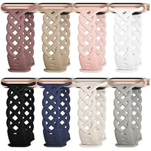 Braided Silicone Bands Compatible with Apple Watch 38mm 40mm 41mm 42mm 44mm 45mm 46mm 49mm for Women, Slim Thin Narrow Hollow-out Strap Cute for iWatch Ultra 2/3 SE 3 Series 11/10/9/8/7/6/5/4/3/2/1