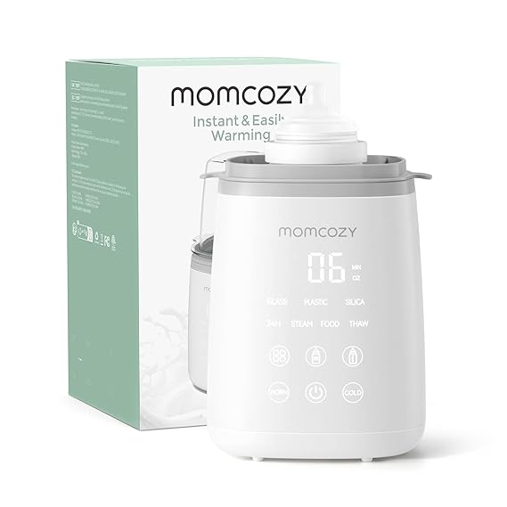 Momcozy Bottle Warmer for Baby, Fast Heating Breastmilk for All Bottles | Newborn Essentials for Mom, Accurate Temperature Control, 10-in-1 Multifunction with Timer, Automatic Shut-Off, One Touch Set